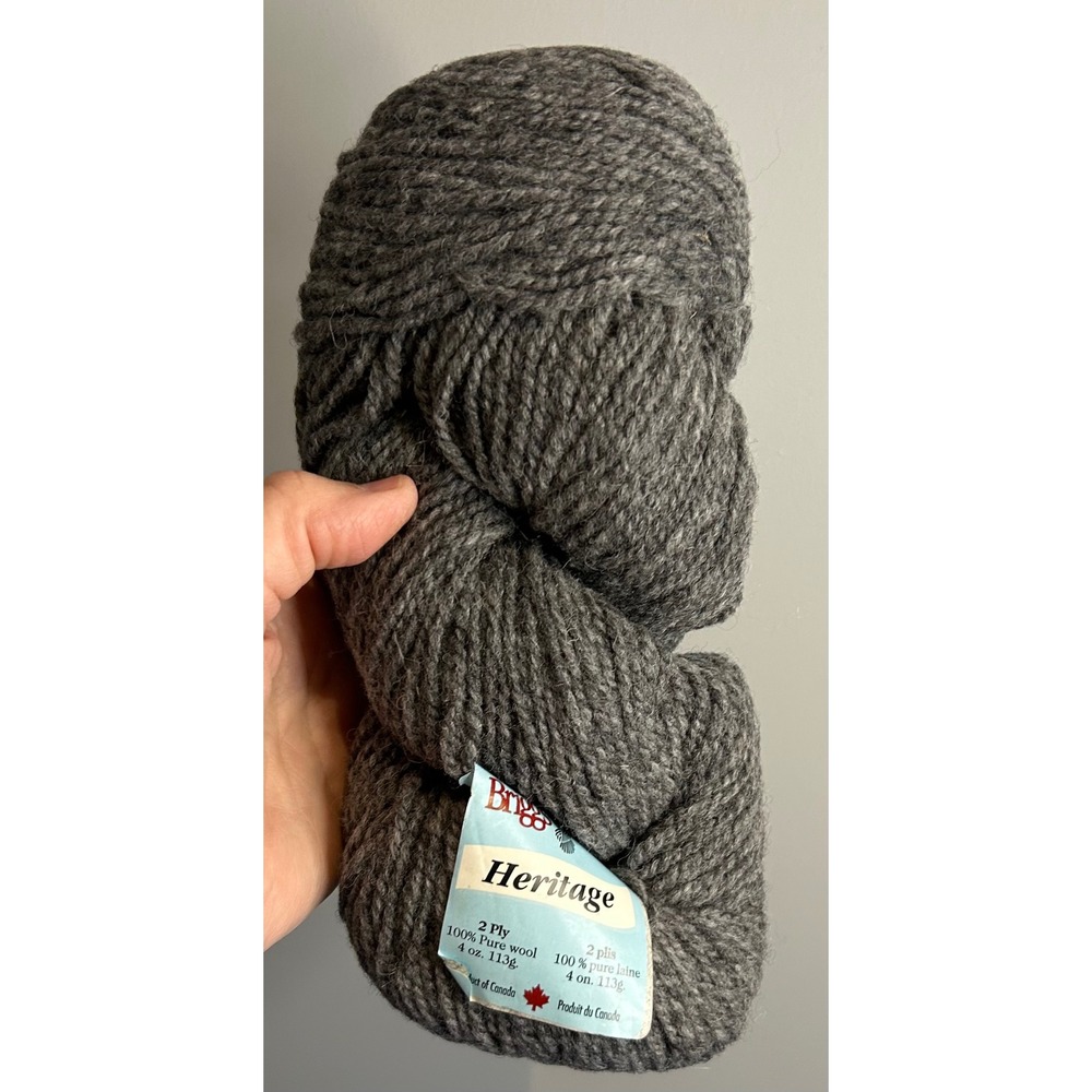 Briggs & Little Heritage 2 Ply 100% Pure Wool Yarn 4oz Medium Grey Col 12 Canada